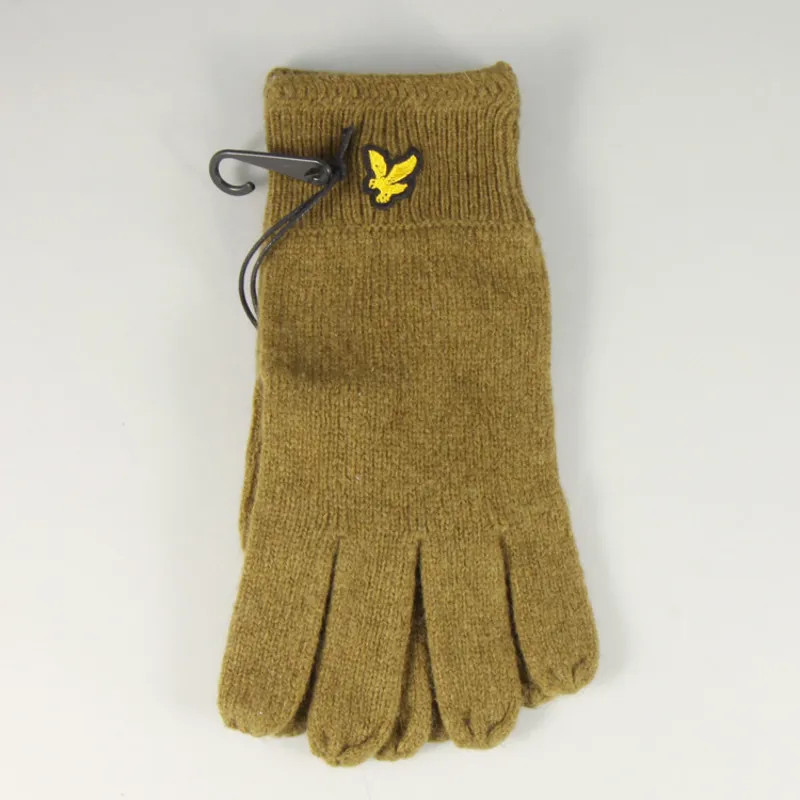 Lyle and Scott Racked Rib Gloves - Olive
